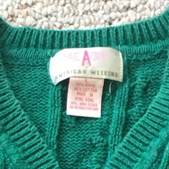 Sporty Vintage 80's Cableknit Sweaters - Picture 3 of 4